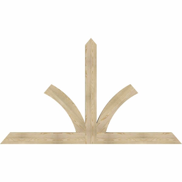 Ekena Millwork Richland Rough Sawn Timber Gable Bracket, Douglas Fir, 96"W x 56"H x 4"D x 6"F, 14/12 Pitch GBW096X56X0406RIC00RDF - main